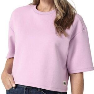 Lee XL Purple Cropped Oversized Pullover Sweater
